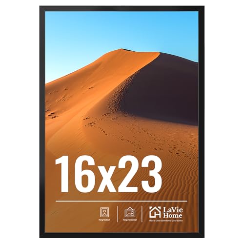 LaVie Home 16x23 Picture Frame for Wall Display, 16x23 Black Picture Frame with HD Plexiglas, 16 x 23 Photo Frame 1 Pack, Display Frame for Vertical or Horizontal, Classic Collection