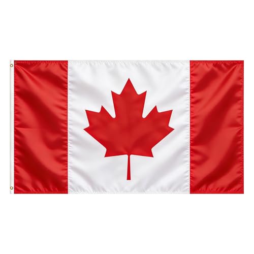 VELIFFCO Canada Flag Flag of Canada 3x5 Ft - Polyester Lightweight Flags with 2 Brass Grommets for Canadian Party Decorations Sports Events Decorations