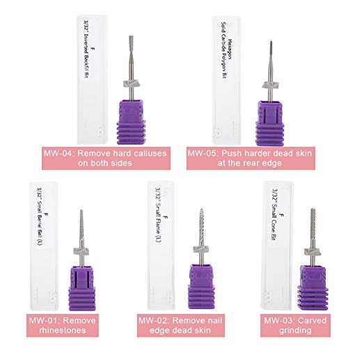 Set de 5 Puntas de Taladro para Uñas de Acero Tungsteno miniatura 3