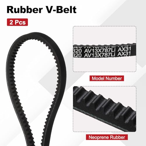 Image of AX31 Belt, Raw Edge Cogged Industrial Rubber EPDM V-Belt, Pack of 2