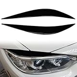 Glossy Black Headlight Eyelids Eyebrows, PSLER Headlight Cover Headlights Eyebrows Trim Front Light Trim Decoration Compatible with F80 M3 F82 F83 M4 F32 F33 F36 2014-2018