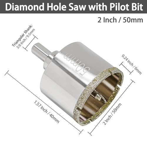 Image of 2 Inch Diamond Hole Saw with Pilot Drill Bit