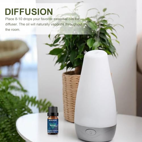 Image of BURIBURI Vetiver Essential Oil Organic for Diffuser, Skin, Candle Soap Perfume Making - 100% Pure, Undiluted, Natural, Aromatherapy Vetiver Oils 10ML