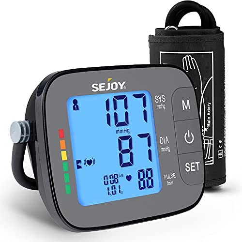 Blood Pressure Machine- Upper Arm Accurate Automatic Blood Pressure Monitors for Home Use& Adjustable Digital BP Cuff Kit Monitor- Backlit Display- 120 Sets Memory,AC Adaptor Included