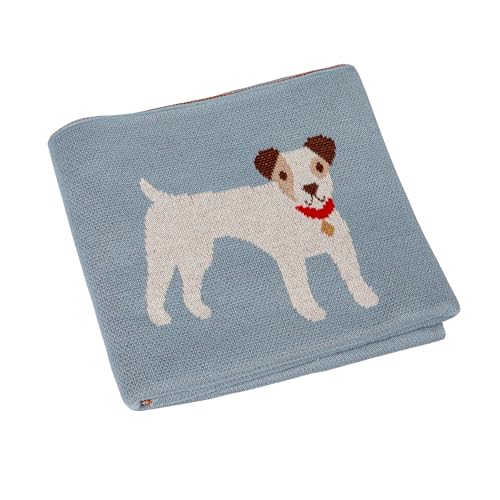 Image of Creative Co-Op Cotton Knit Baby Blanket with Terrior Dogs, 40 inch L x 32 inch W