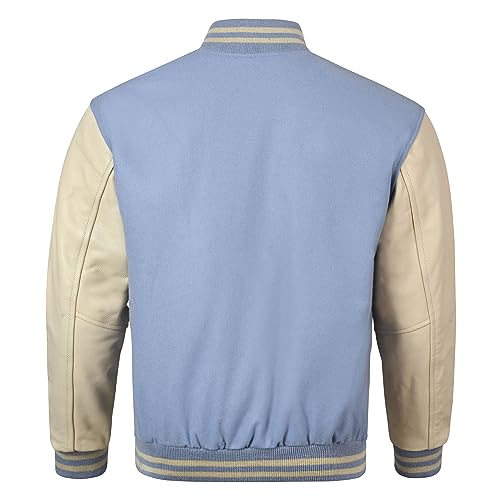 Image of Varsity Jacket Baseball Letterman Jacket- Wool and Leather Premium Quality Unisex Basketball Jacket