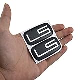 2X LS Emblem Badge Sticker Decals Compatible for 99-07 Silverado (Silver Black)