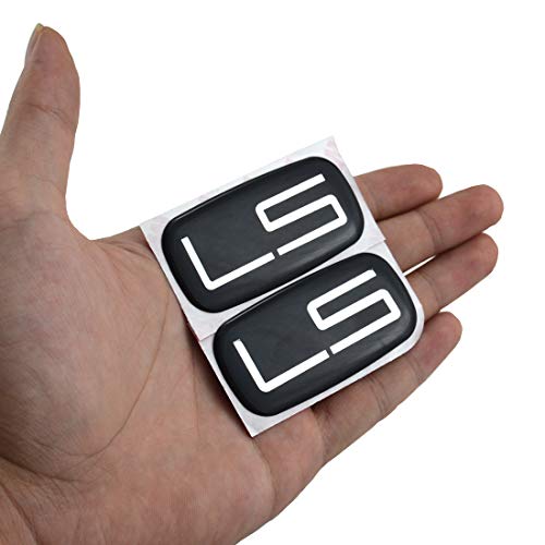Image of 2Pcs Epoxy Resin Cab Emblems 3D Badge Logo Nameplate Sticker Decal Roof Pillar Compatible with LS 15036135 Pickup Truck SU (Silver Black)