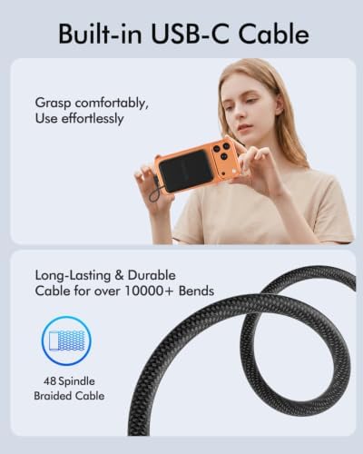 for Magsafe Power Bank 5000mAh, Slim Magnetic Portable Charger | Built-in USB-C Cable, Travel Essentials 20W PD Fast Charging, Wireless Battery Pack for iPhone 17/16/15/14/13/12 Series