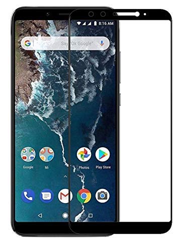 Image of Tempered Glass Screen Protector Compatible For Redmi MI A2 Full Screen Coverage (Except Edge to Edge) and Free Complete Easy Installation kit.