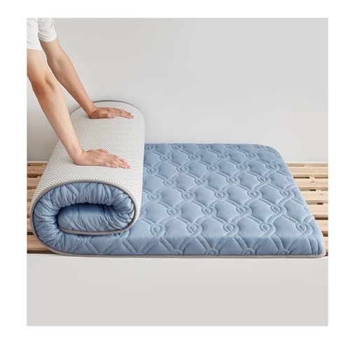 Colchón de látex natural, colchón de espuma viscoelástica, colchón de tamaño completo, colchón transpirable y suave, con tela agradable for la piel y transpirable, tamaño estándar,(Blue,180*200*9cm/70