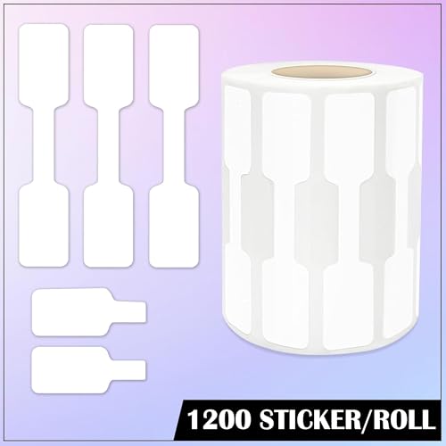 Image of GLUN 1200 Count Jewellery Price Label Stickers, Non-Tear Glossy Dumbbell Tags, 30x12mm Size, Product Price, Informational, Branding and Promotional Labelling
