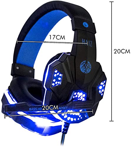 Headphone Gamer HAIZ Deneb Led Fio Corda Super Microfone Full (AZUL)
