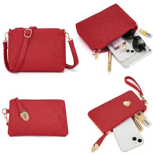 Image of Women's Fashion Handbag Tote Bag Shoulder Top Handle Satchel Purse Set 4pcs | Stylish Style,Chain Texture Design,Ample Space,Bear Doll Decoration,with a Crossbody Strap