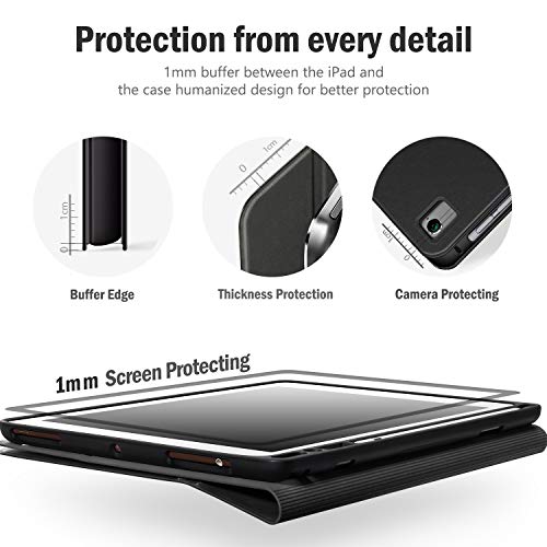 Antbox Ipad Case For Ipad Pro 9.7/ Ipad Air/Ipad Air 2 With Built-In Apple Pencil Holder Auto Sleep/Wake Function Pu Leather Smart Cover (Black) #TOP7