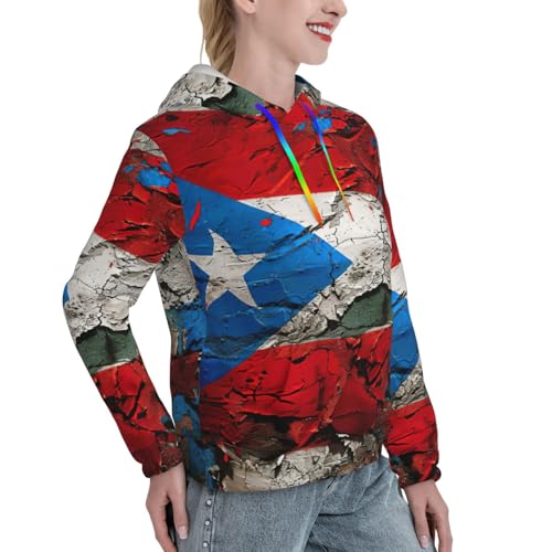 Pull à capuche Puerto Rico sweat imprimé tendance coupe ajustée - 3