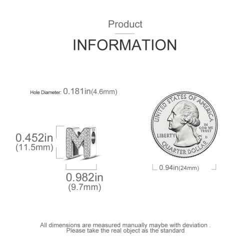 MULA 925 Sterling Silver Charms for Bracelets and Necklaces A-Z Alphabet Beads Dangle Pendants with 5A Cubic Zirconia Jewelry for Women4