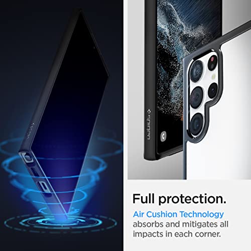 Image of Spigen for Galaxy S22 Ultra Case, Ultra Hybrid [Anti-Yellowing] [Compatible with Fast Wireless Charging] - Matte Black