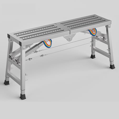 Plataforma de trabajo plegable y taburete de escalera en acero con carga de 300kg 2