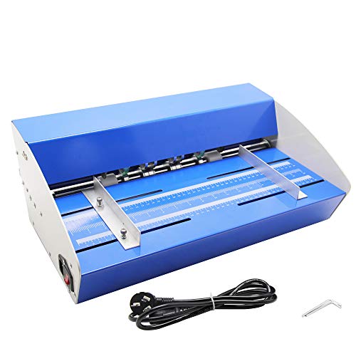 BAOSHISHAN Electric Creasing Machine 18 Inch 460mm Paper Creaser 3 in 1 Creasing and Cutting Machine Bonus 2 Knives 110V