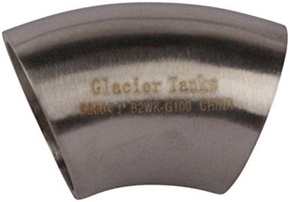 45 Degree Short Elbow | Butt Weld 1 inch - Stainless Steel SS304 / 3A - Glacier Tanks - 2 Pack