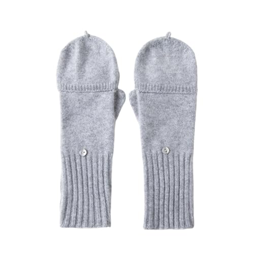 Guantes de invierno de lana para caminar por la ciudad usando el teléfono