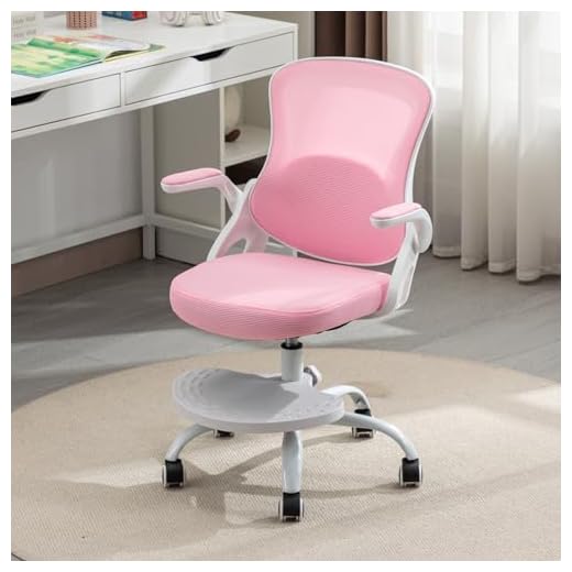 Kids Desk Chair,Ergonomic Study Chair with Adjustable Height,Swivel Mesh Desk Chair with Wheels,Home Office Chair for Children in Home Bedroom Pink