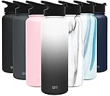 Simple Modern 40 Ounce Summit Water Bottle - Stainless Steel Tumbler Metal Flask +2 Lids - Wide...