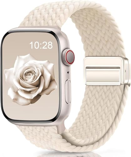 Image of Braided Nylon Band Compatible with Apple Watch 49mm /46mm /45mm /44mm /42mm /41mm /40mm /38mm | Adjustable Magnetic Clasp Strap Fit for Ultra 3 /2 /1, SE3 /2 /1 & Series 11 /10 /9 /8 /7 /6 /5 /4 /3 /2 /1