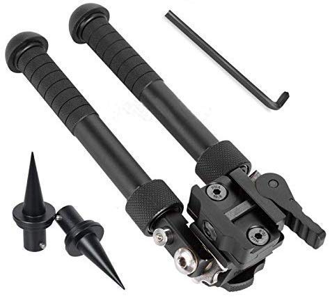 LEJUNJIE Bípode Ajustable Extensible,Los bípodes de Rifle táctico V8 se Pueden inclinar 360 Grados, bípode M-LOK 6.5-9 Pulgadas Picatinny Rail QD Cover