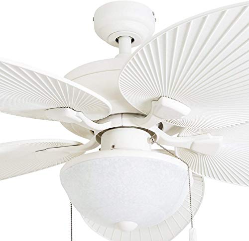 Honeywell Ceiling Fans Inland Breeze, 52 Inch Tropical Indoor Outdoor Ceiling Fan with Light, Pull Chain, Three Mount Options, Weather Resistant Blades - 50511-01 (White) - Image 9