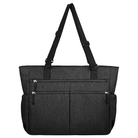 Marvolia Tote Bag for Women Work Large Tote Bags with Zipper Pockets Foldable Shoulder Handbags for Gym, Beach, Travel - Black Cover