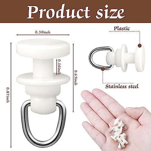 Craftsatin Plastic Curtain Track Hooks Ceiling Sliding Curtain Glider Accessories for Living Bedroom Shower Privacy Rv Garage Divider Track and Hooks(50 Pcs)