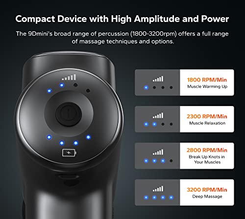 Merach Mini Massage Gun, Upgrade Powerful Deep Tissue Percussion Muscle Massager Gunfor Athletes, 8 Attachments & Carry Caseincluded, 9Dmini #TOP6