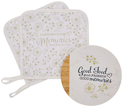 Precious Moments 3 Trivet and Potholders Gift Set 191460, One Size, Multi