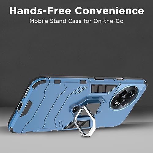Image of Pikkme OnePlus 11 5G Back Cover | D5 Tough Armor Bumper | 360 Protection Case | Ring Holder Stand Case for OnePlus 11 5G (Blue)