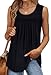 WEESO Summer Tops for Women 2025 Flowy Tank Tops Sleeveless Clothes Crewneck Black Shirts Trendy Beach Essentials Basic Tee Vacation Travel Outfits Loose Fit XL