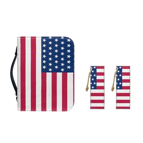 Borsa a mano pelle PU per donne e ragazze con manico resistente e segnalibri M-2XL Bandiera americana. M-9.2x6.3x1.6