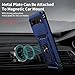 for Google Pixel 7 Pro Case with Camera Lens Cover, 10 FT Military Grade Drop Protection, Magnetic Ring Holder Kickstand Protective Phone Case for Pixel 7 Pro, Navy Blue