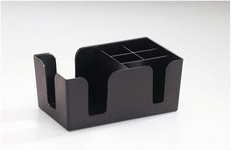 Baba Cart Plastic Bar Caddy Organizer with 6 Compartments, Black