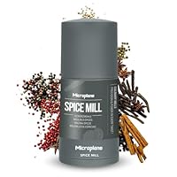 Microplane Gewürzmühle 2in1 – Eukalyptus Grün | Manuelle Mühle mit rasiermesserscharfer Edelstahlklinge | Reibt Muskatnuss, Zimt, Tonkabohne, LangenPfeffer, Nüsse & mehr