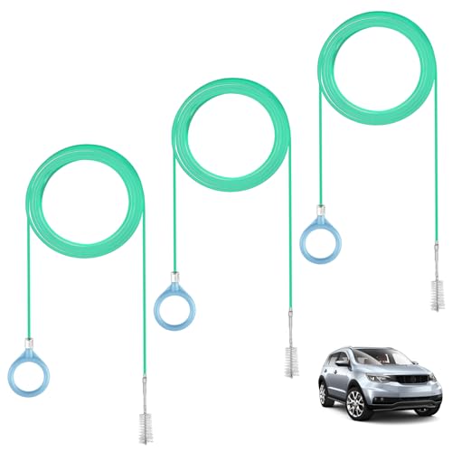 Opvixi 3 pcs Auto Sunroof Drain Cleaning Tool, 120 Inch Long Flexible Tube Cleaning Brush, Drain Brush Pipe Cleaners for Car Sunroof Windshield Wiper Drain Hole