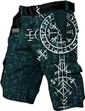 men's retromarine shorts Matériel: Linge ChahuerOu Shorts Tactiques D\'extérieur pour Hommes avec Impression Viking Rétro, Shorts Cargo à Poches Multiples (sans Ceinture) 4XL