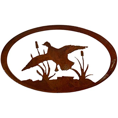 7055 Inc Duck Oval Metal Decor, Rust