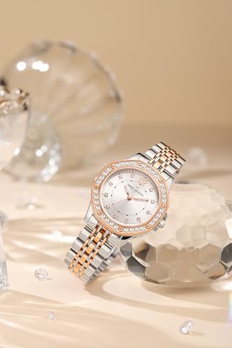 Image of Daniel Hechter Paris Vendome Collection Analog Watch for Women with Round Dial, Crystal Studded Bezel, Crystal Accents and Stainless Steel Strap - DHW2009