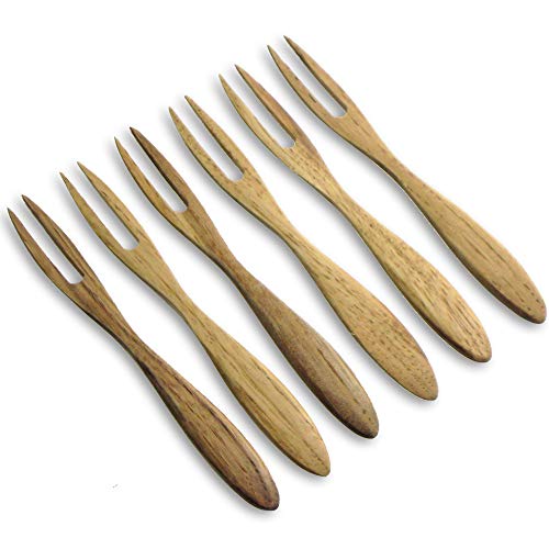 ナガオ 栗の木 和菓子ピックフォーク 6本セット 12cm 木製