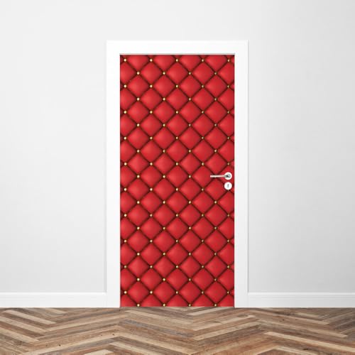 Sticker Porte Capiton Rouge 204 x 93 cm