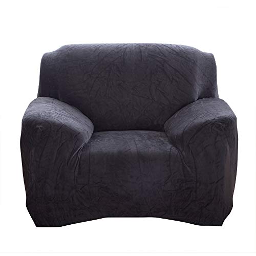 Hengweiuk - Funda de sofá Extensible Gruesa y e1, 2, 3 o 4 plazas, lástico de Terciopelo Liso, Funda de sofá Extensible