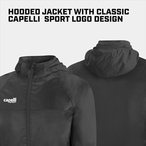 Capelli Sport Boys' All Weather Jacket, Youth Basics Activewear Gym Coat with Hood Girls4
