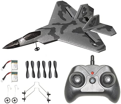 OTXKOO RC Plane Remote Comtrol Airplane RTF RC Plane, 2CH Remote Control Airplane F22 Jet Indoor Outdoor 2.4GHz Radio Control Aircraft for Kids Boys Beginner